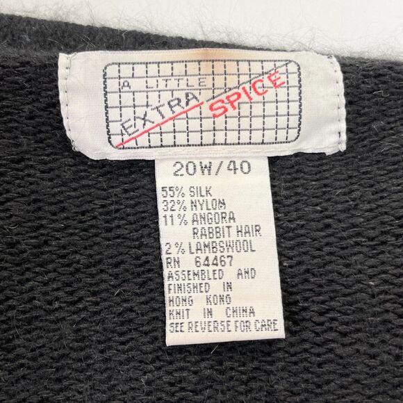 VTG‎ Silk Angora Wool Cardigan Sweater Womens 20W Beaded Bling Retro Glam Artsy - Picture 4 of 7